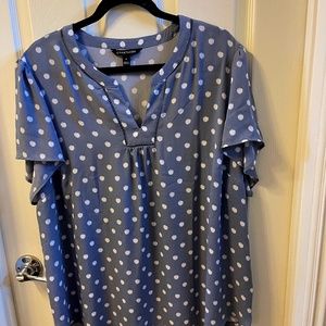 Blue tunic with polka dots